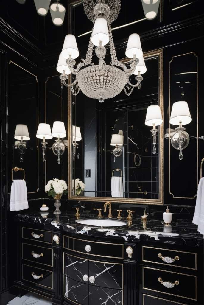 Noir Luxe Vanity Room