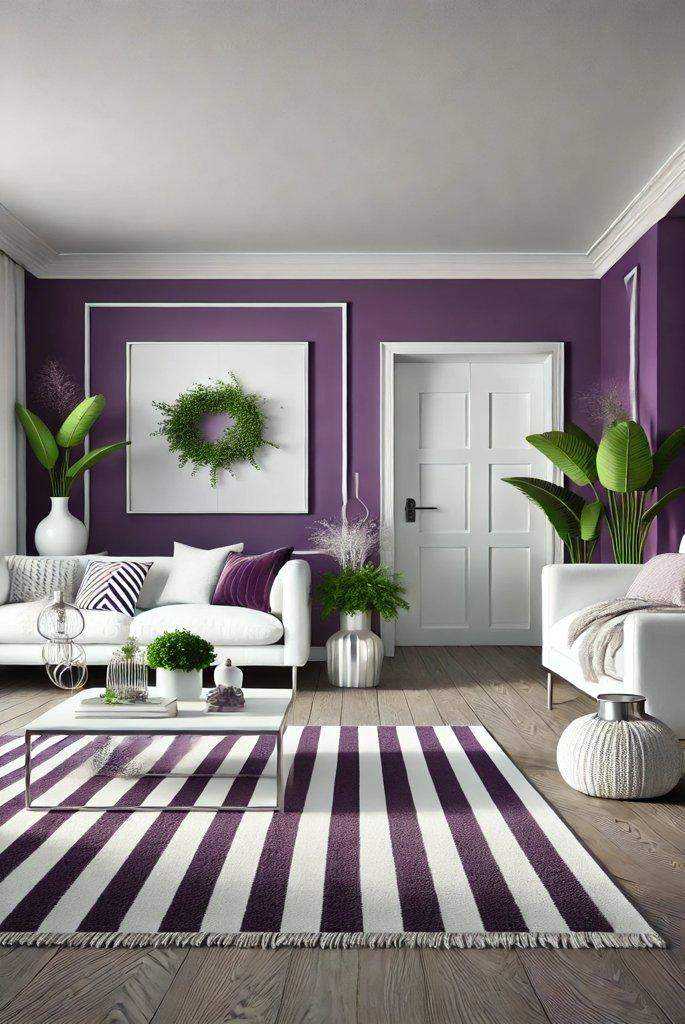 Purple Front Room Design