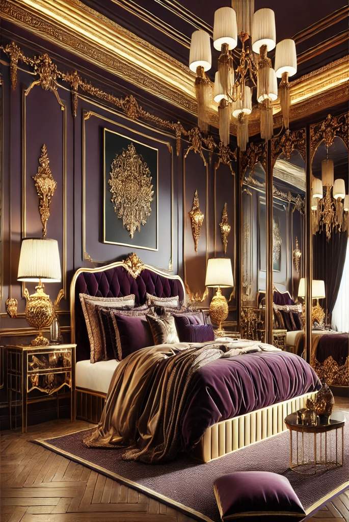 Purple bedroom decorating ideas for couples