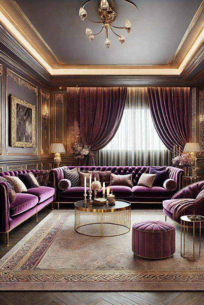 Purple living room decor pinterest