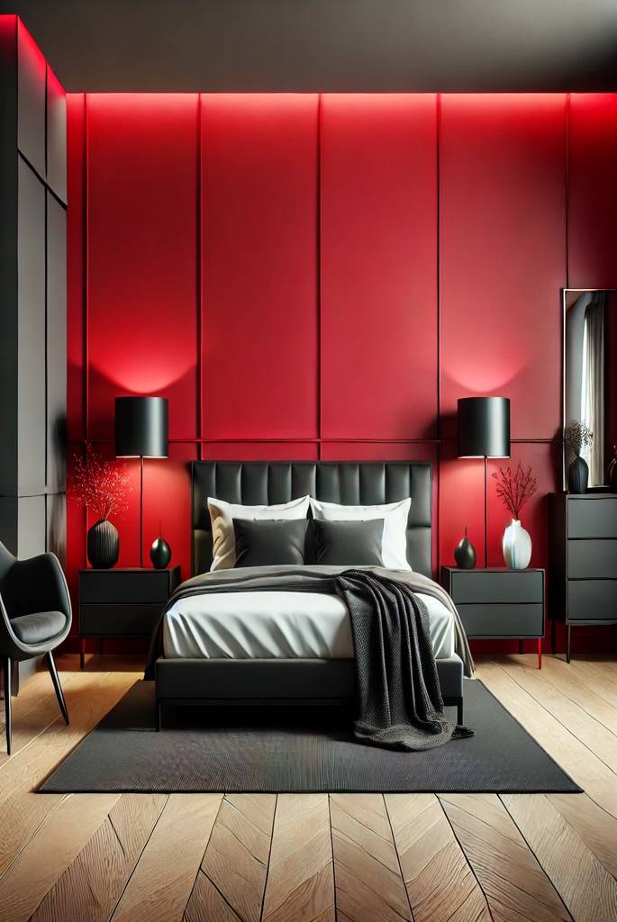 red and black bedroom furniture
