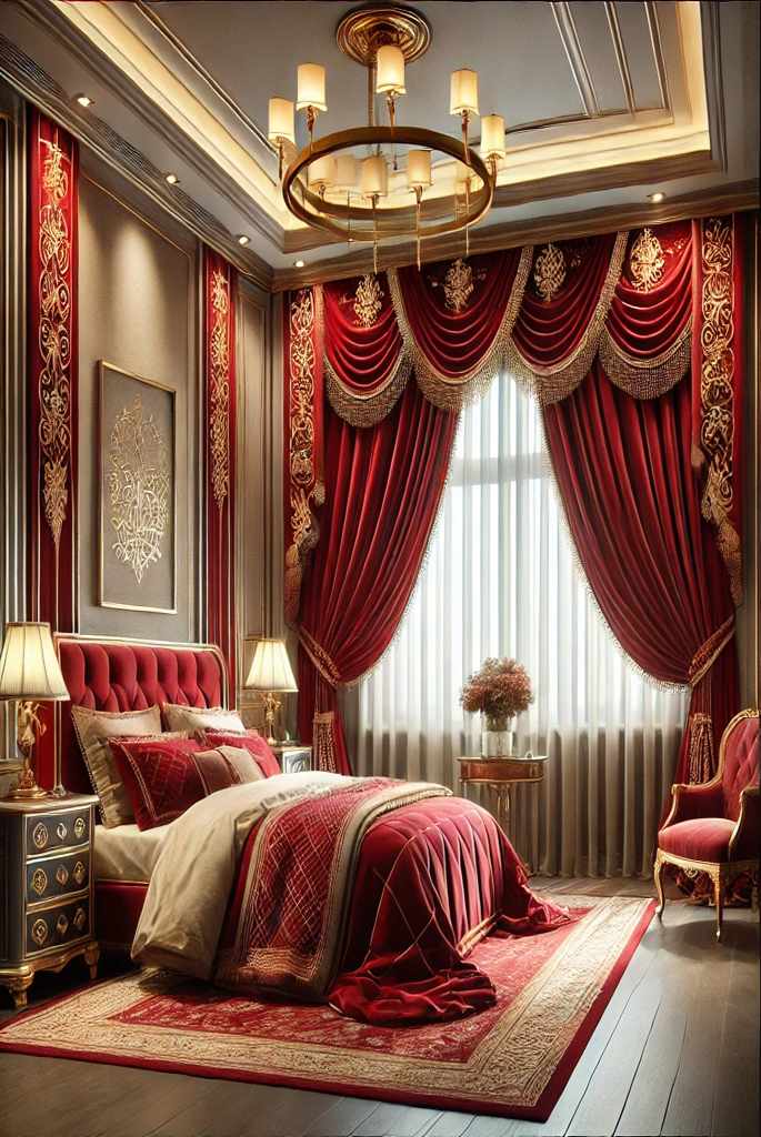 Red and Gold Curtains