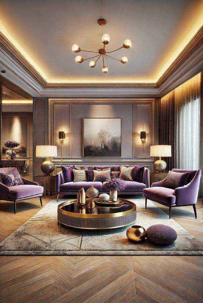 Regal Purple Living Room Set