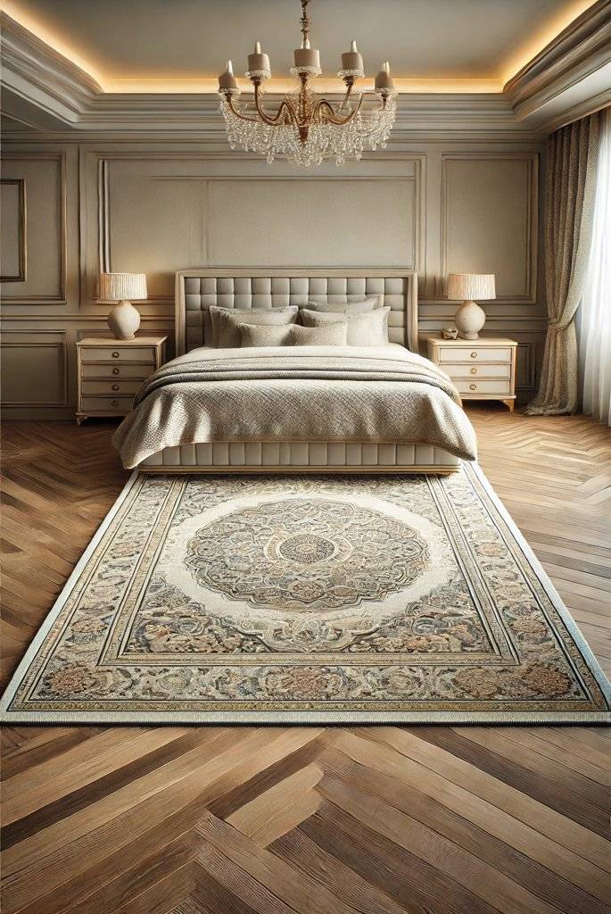 Rug Placement in Bedroom Queen