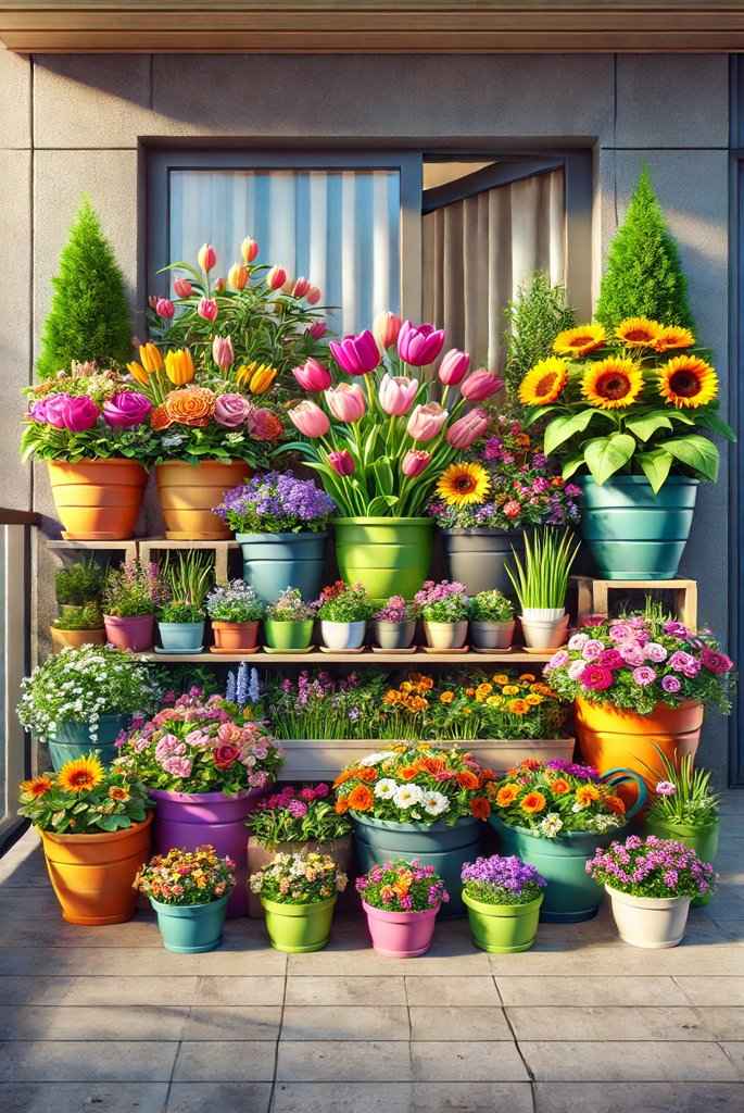 Seasonal Flower Pots for balcony