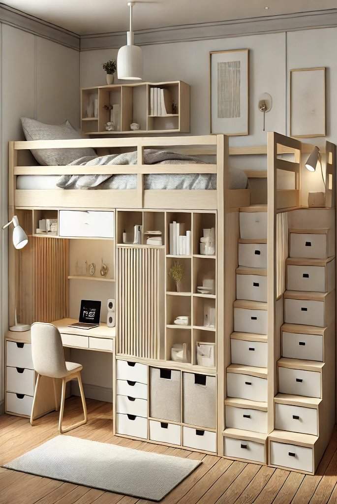 Space-Saving Loft Bed Set