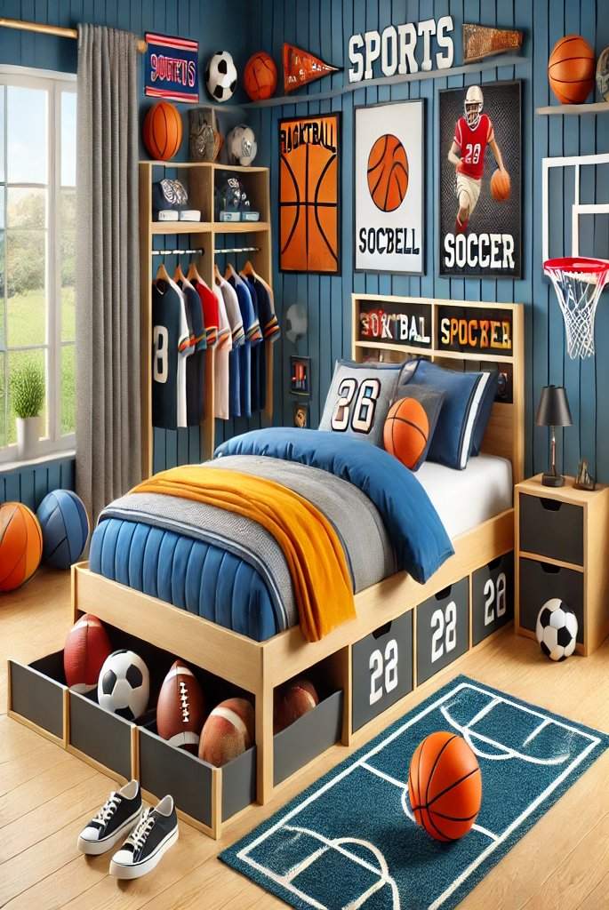 Sports-Themed Twin Bed Set