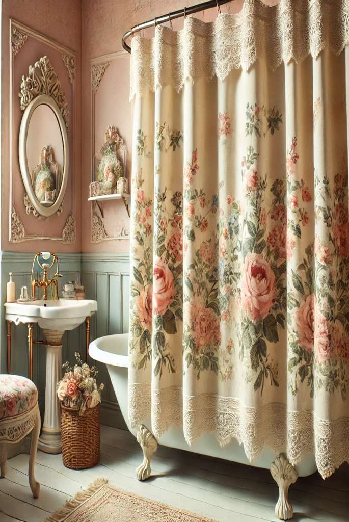 Vintage Bathroom Shower Curtains