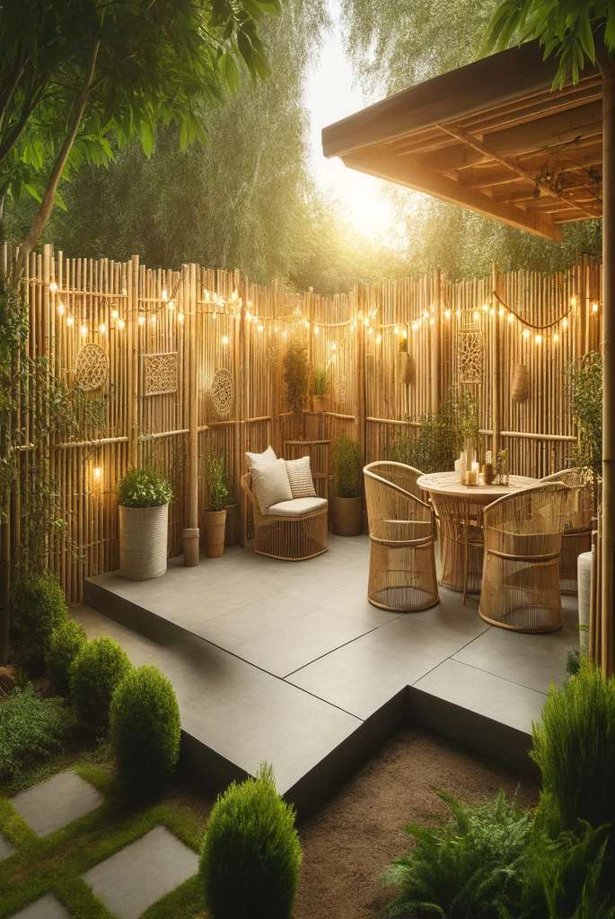 bamboo fencing around your patio