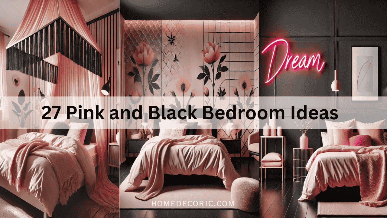 pink and black bedroom decor ideas