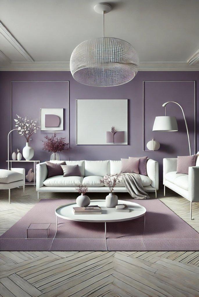 purple color living room