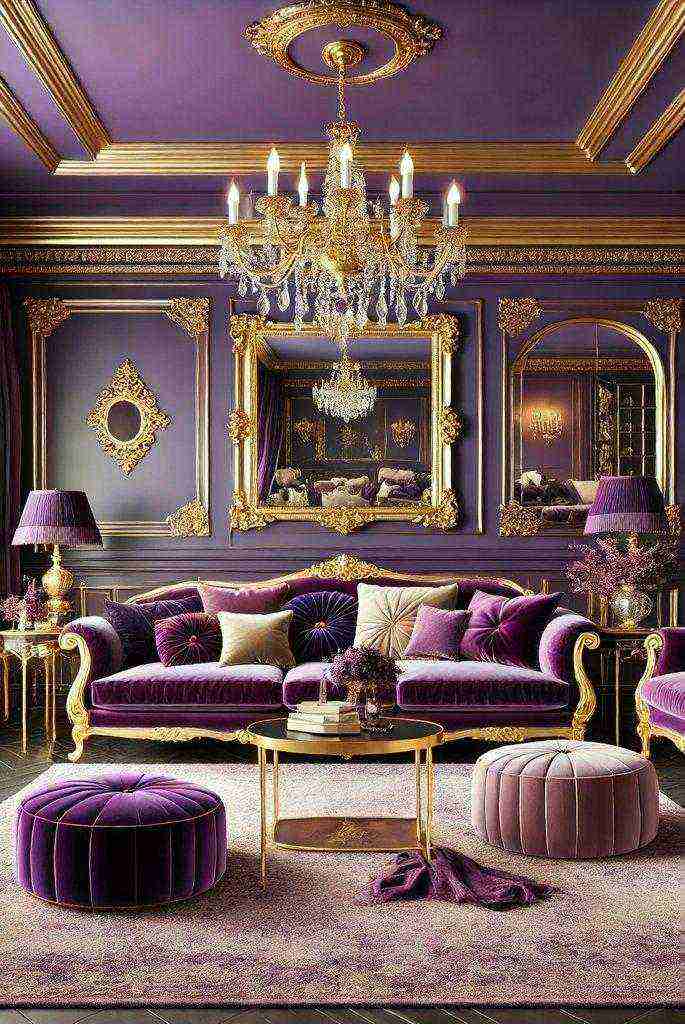 purple walls with gold