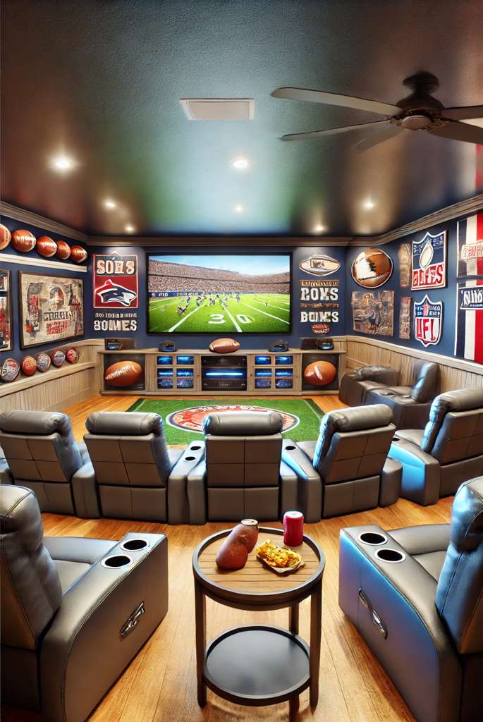 sports basement TV room