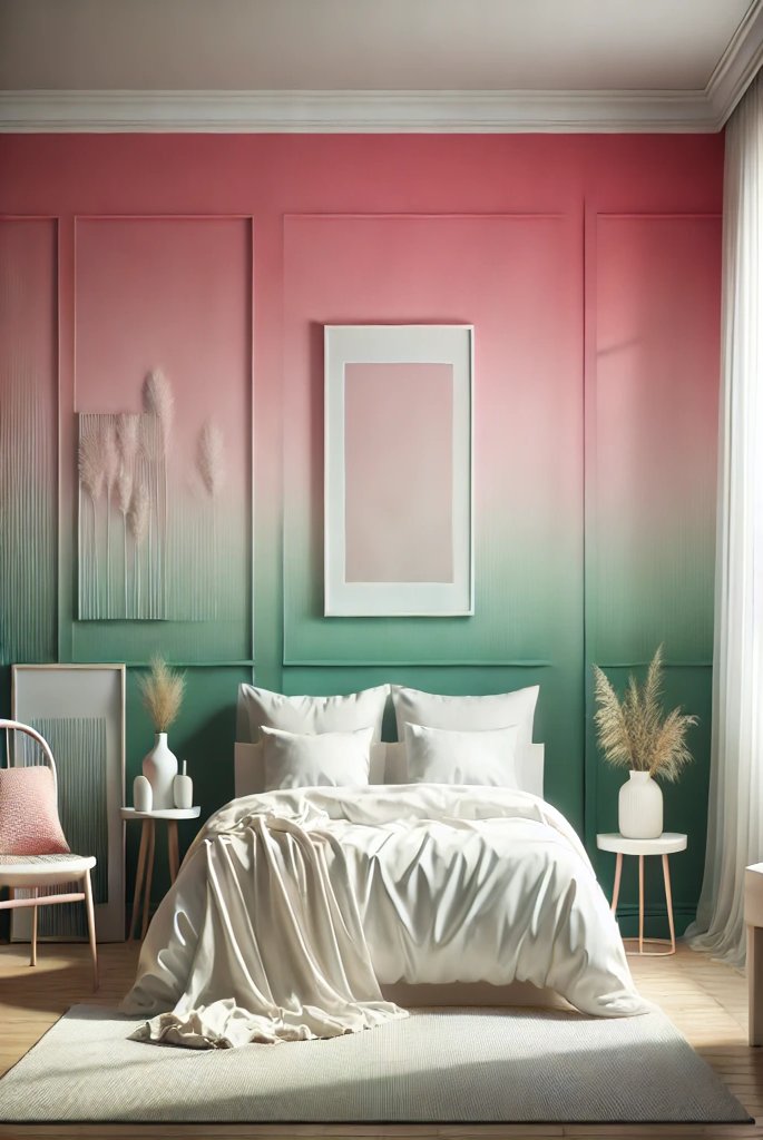 Ombre Walls with Pink and Green