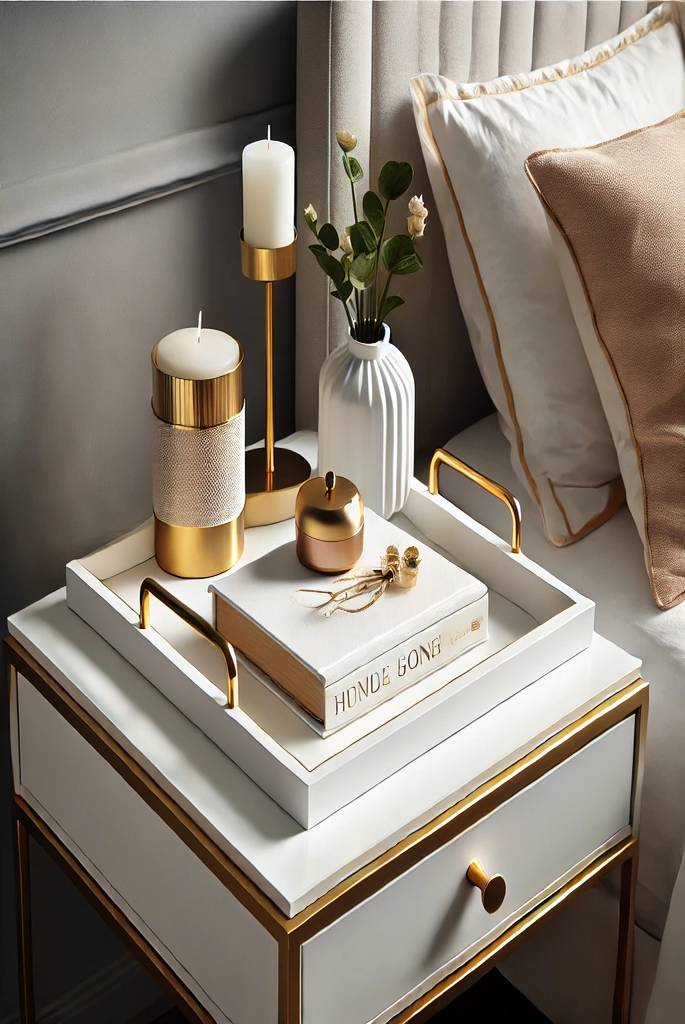 Gold Bedside Tray