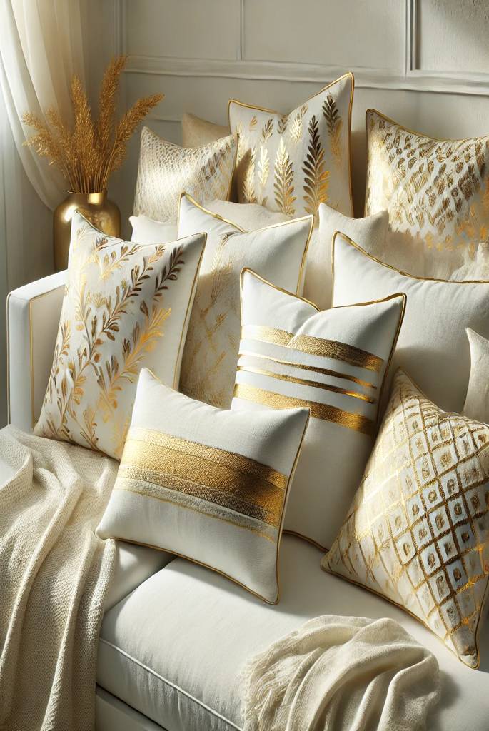 Gold-Accented Throw Pillows