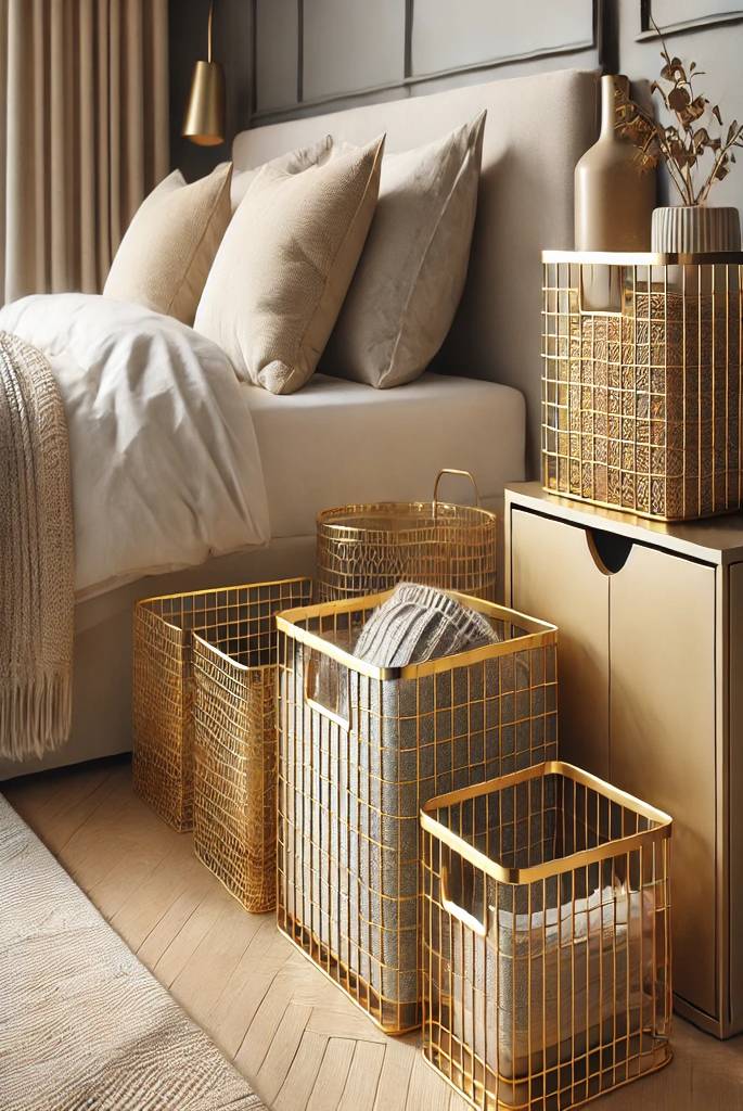 Gold Storage Baskets