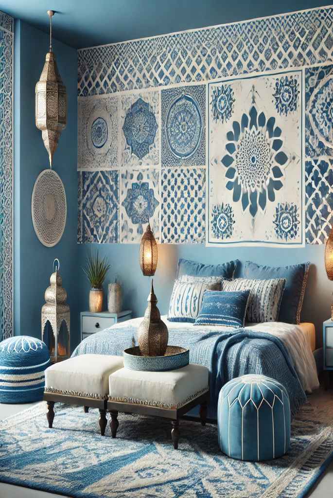 Blue and White Moroccan Theme