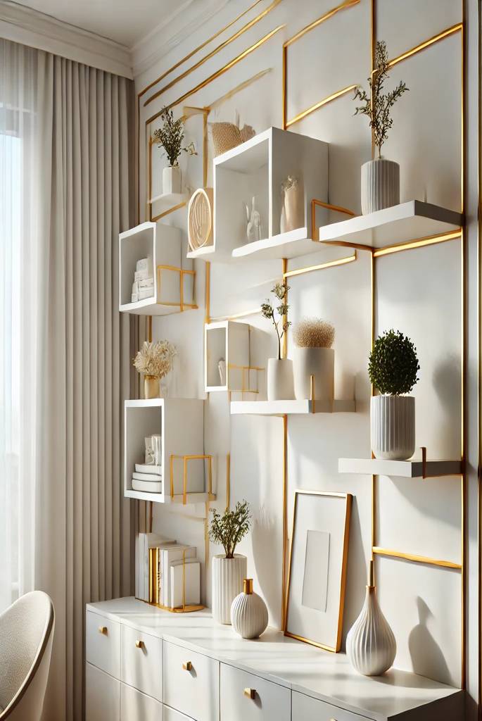 Gold Accent Wall Shelves