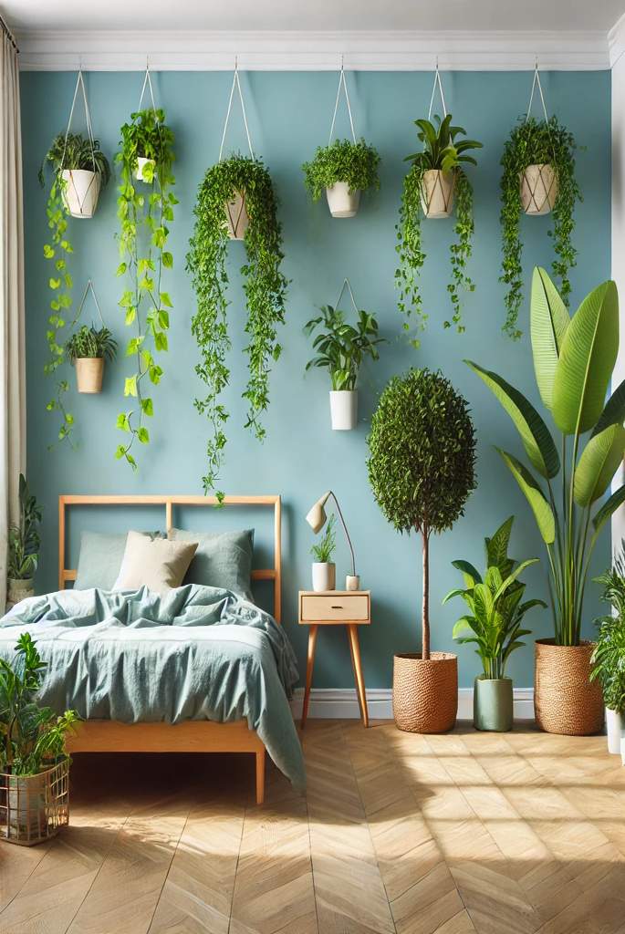 Light Blue with Greenery