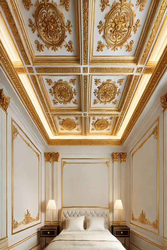 Gold-Trimmed Ceiling