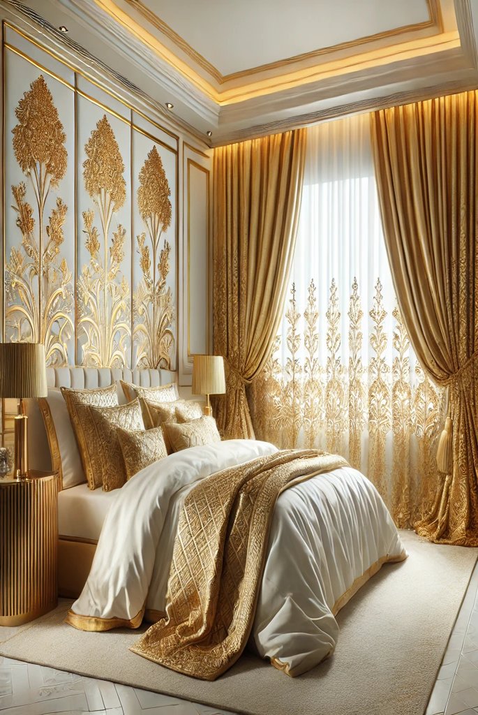 Gold-accented Curtains