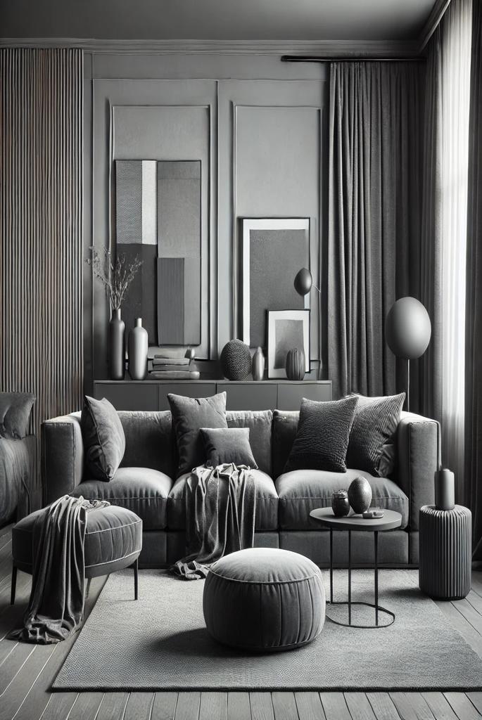 Dark grey Furniture living room