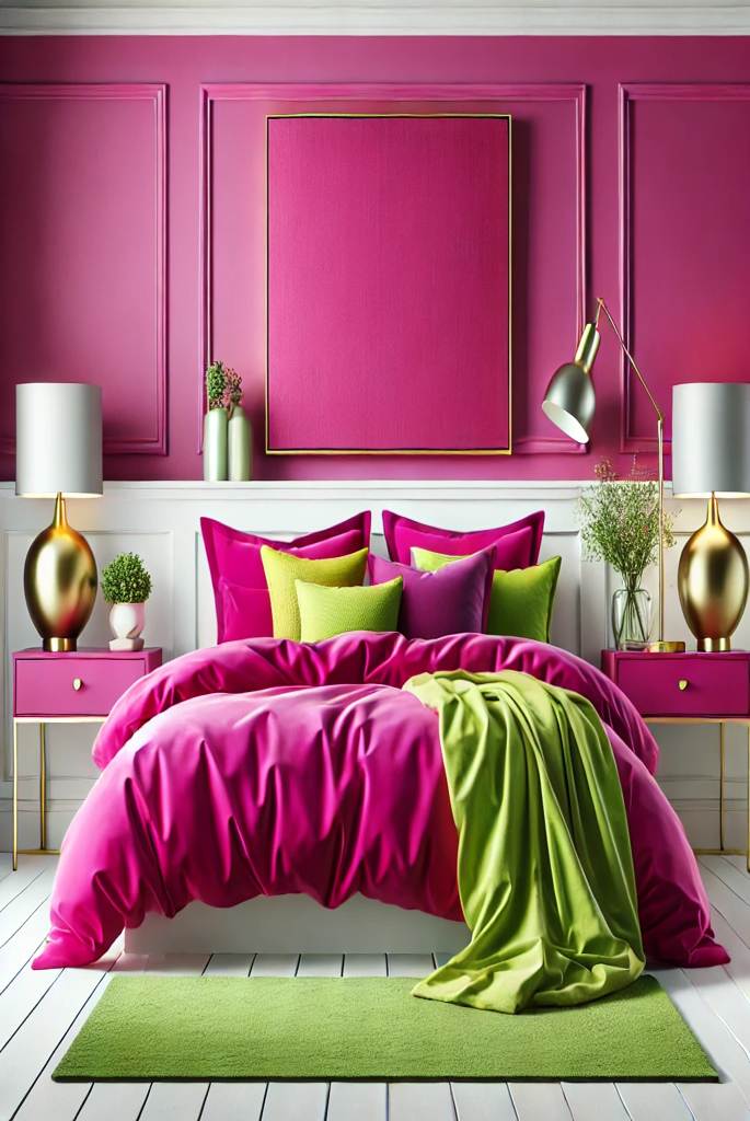 Fuchsia and Lime Green Accents