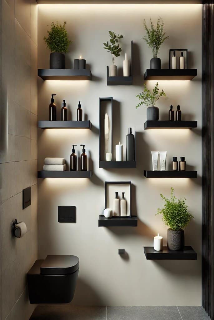 Black Floating Shelves