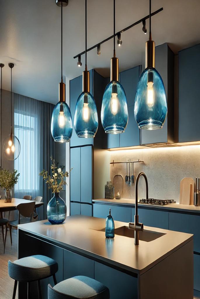 Blue Kitchen Lighting Fixtures