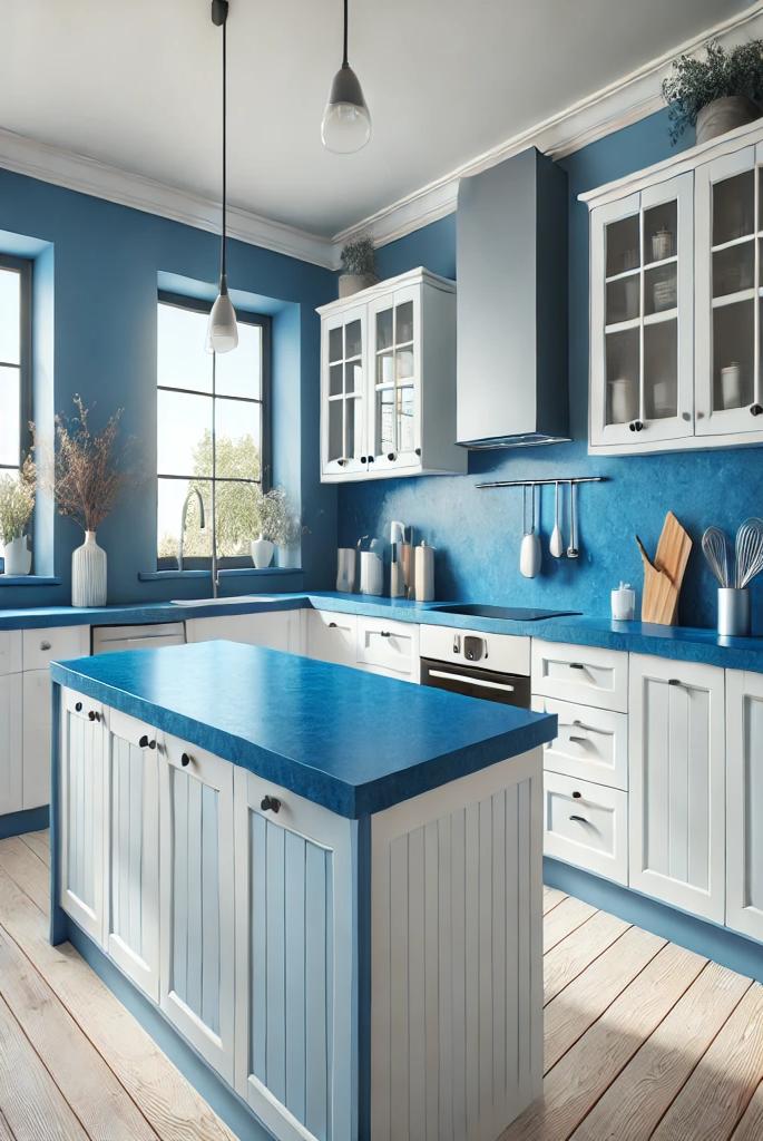 Blue Painted Countertops