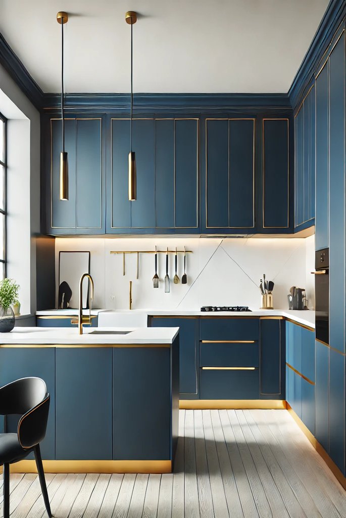 Bold Blue Kitchen Cabinets