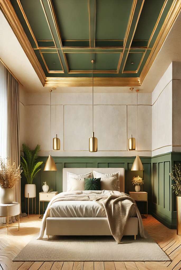 Bold Olive Green Ceilings