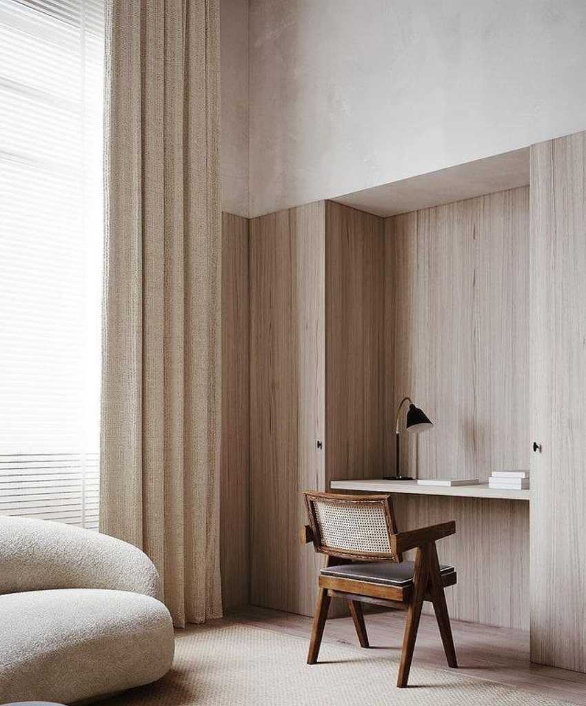 Calm Neutral Workspace Design