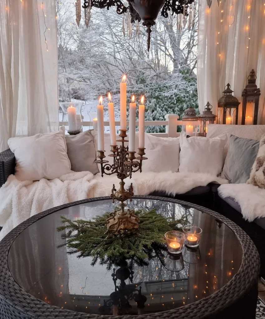 Candlelit Living Room Decor