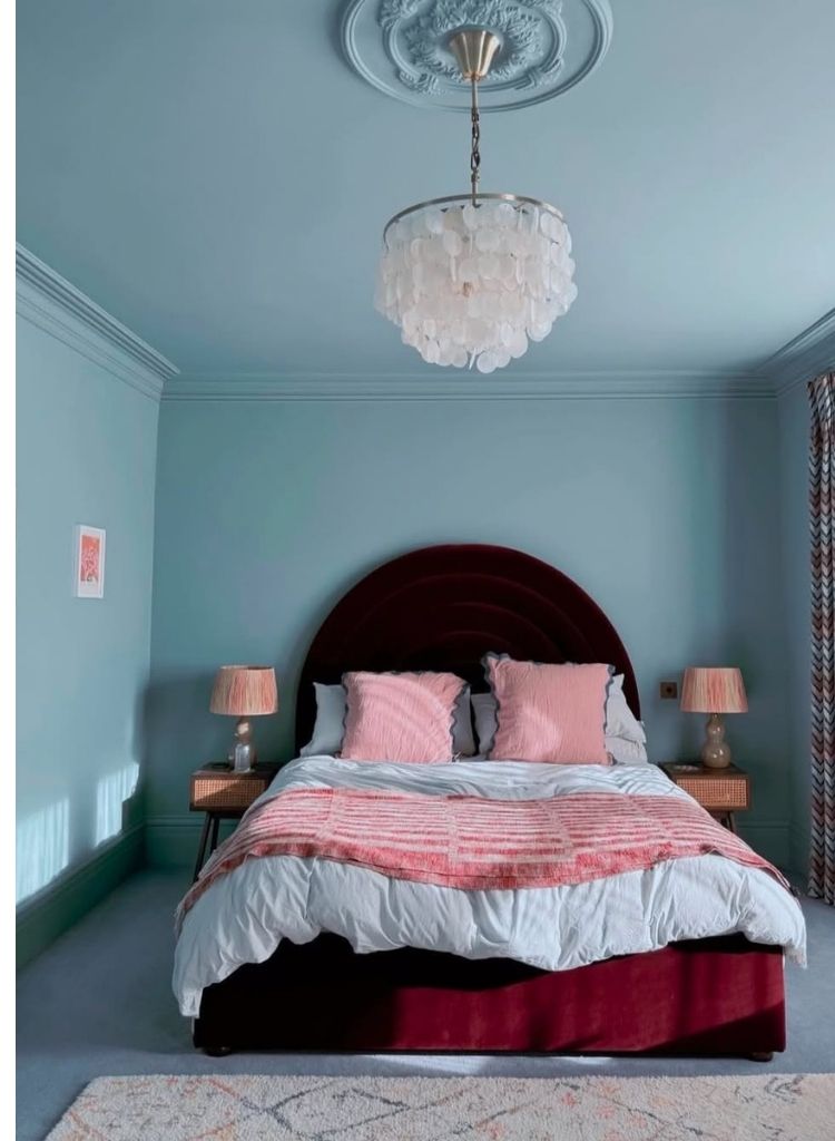 Chic Blue and Rose Bedroom
