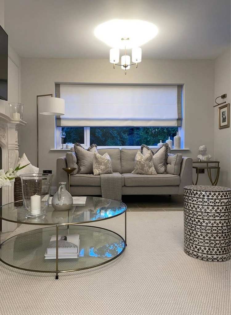 Classic Gray Sofa with Elegant Accents