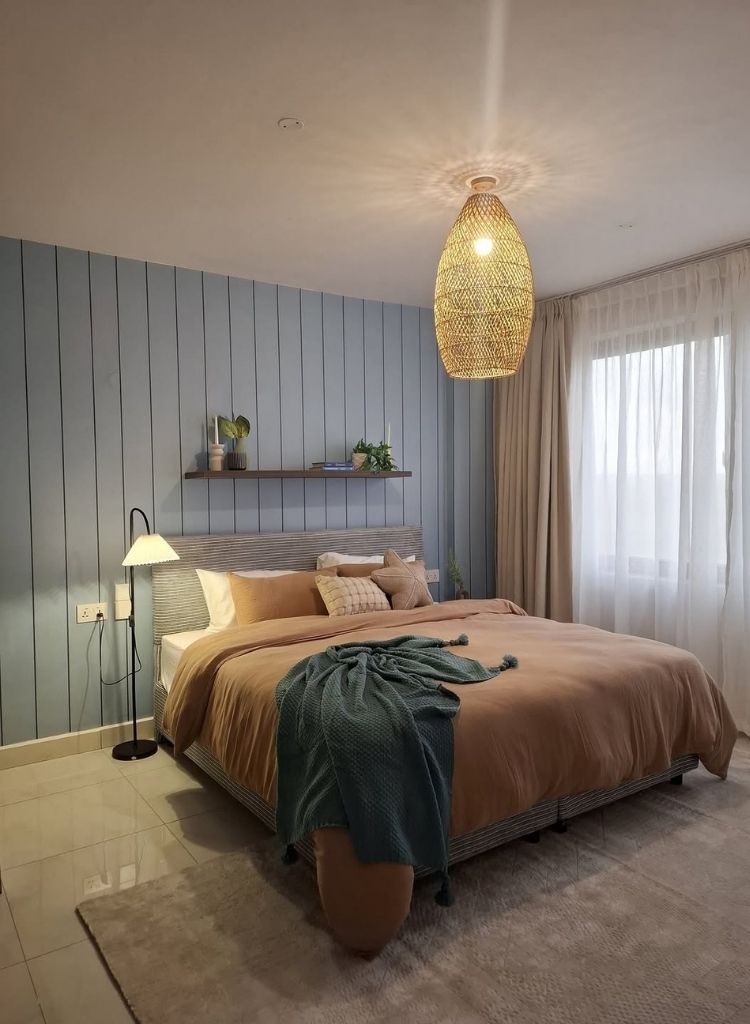 Cozy Light Blue Retreat Bedroom