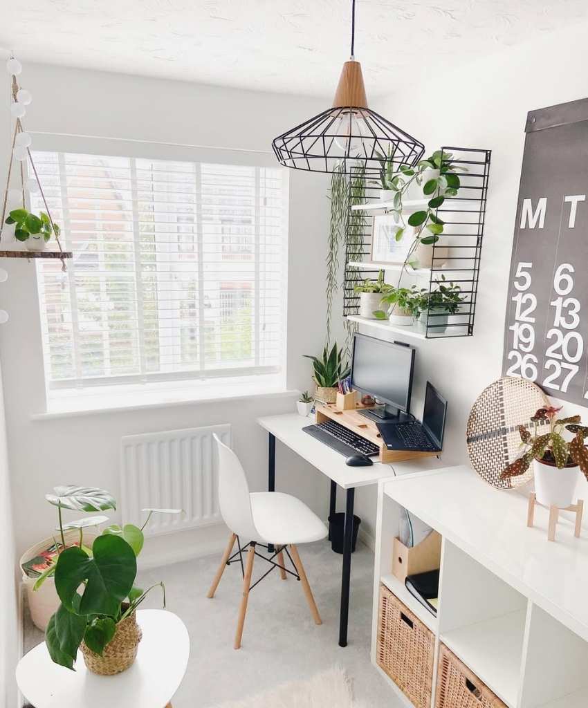 Cozy Plant-Filled Home Office