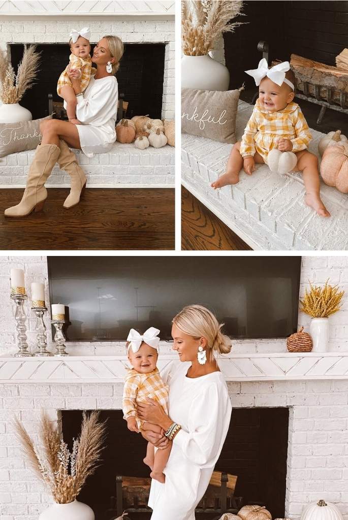 Cozy White Brick Fireplace Moments by Holly Boyd