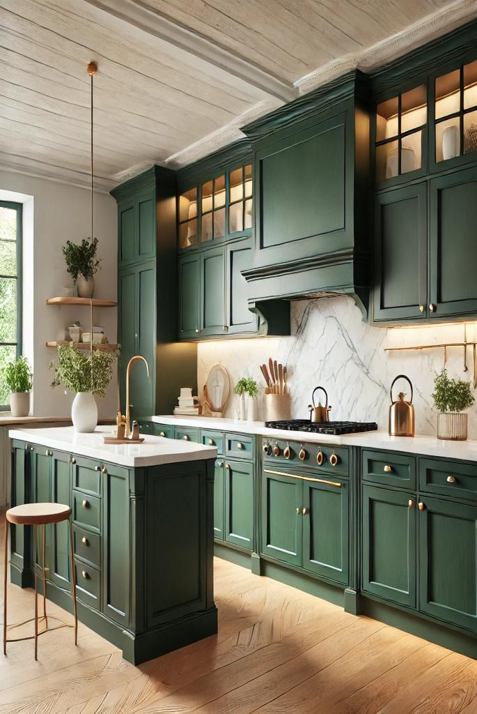 Dark Green Cabinets