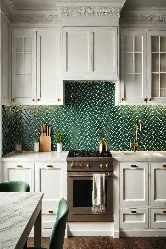 Dark Green Tile Backsplashes