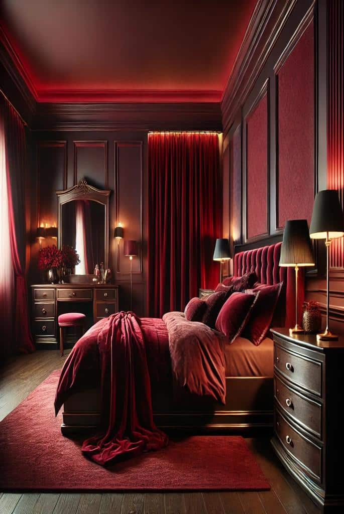 Dark Red Bedroom Ideas 