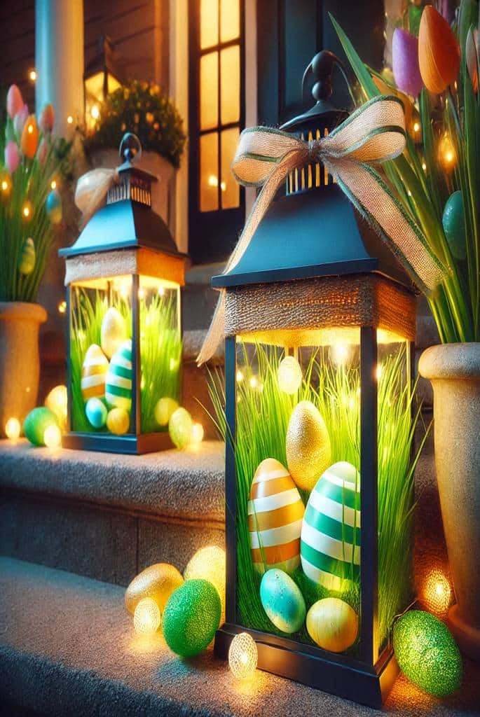 Easter Lanterns with Fairy Lights