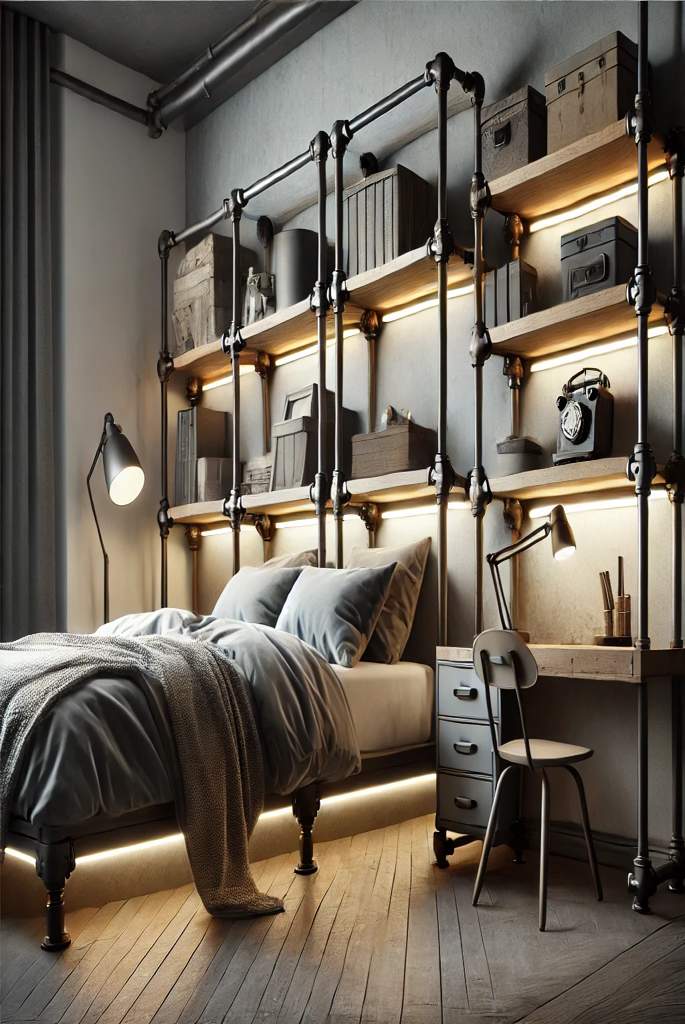 Industrial-Style Decor for dorm room