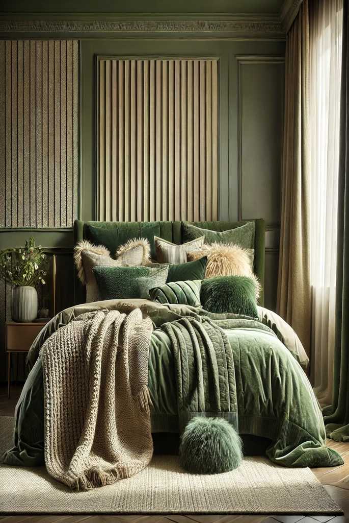 Layered Textures in Olive Green