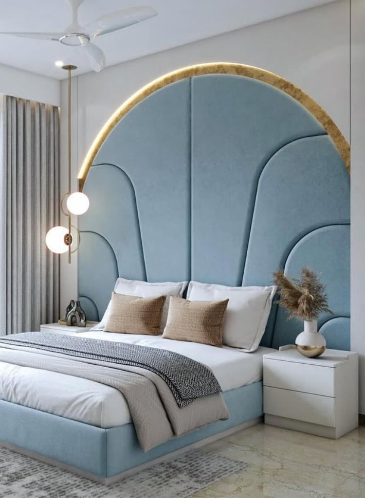 Modern Blue Arc Bedroom