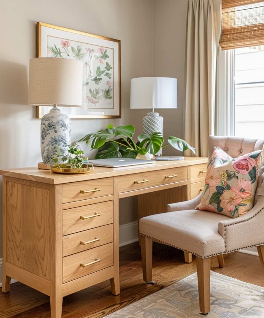 Neutral Home Office Corner Ideas