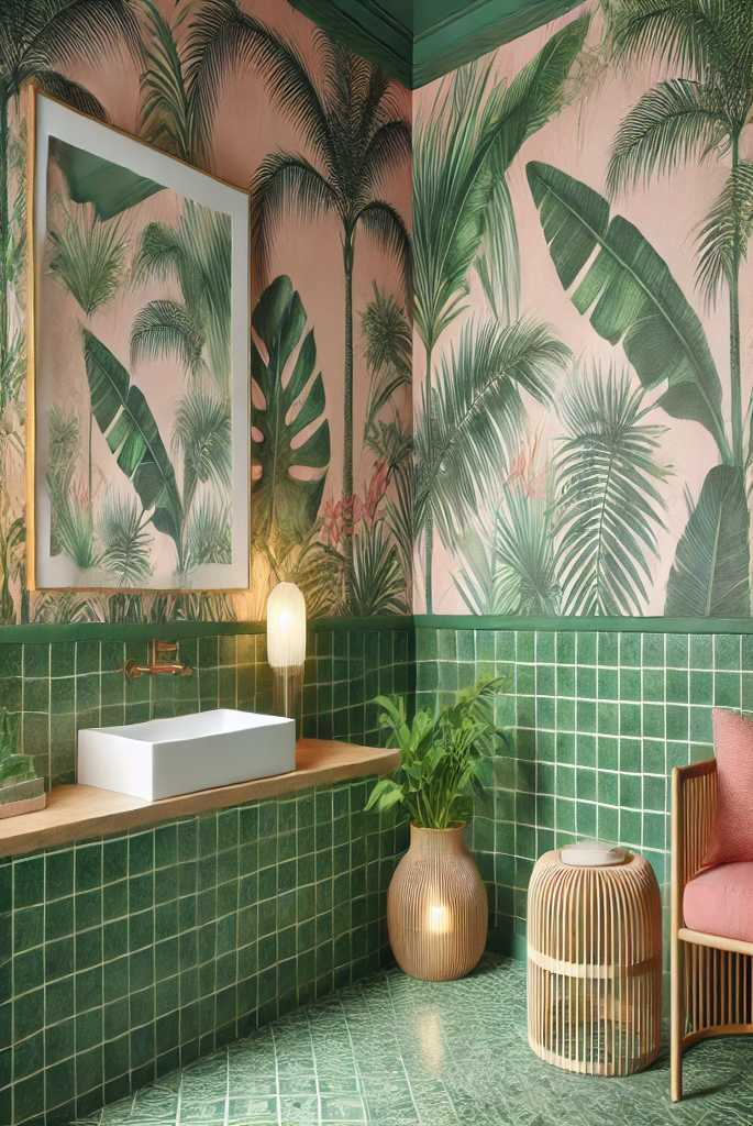 Pink and green bathroom ideas