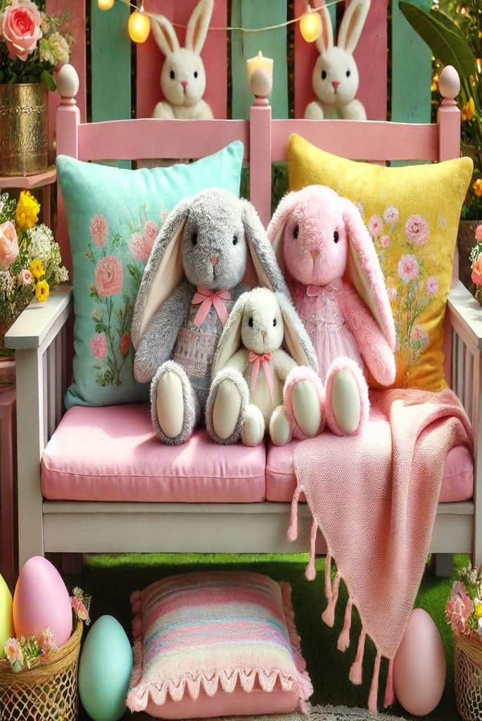 Plush Bunny Bench